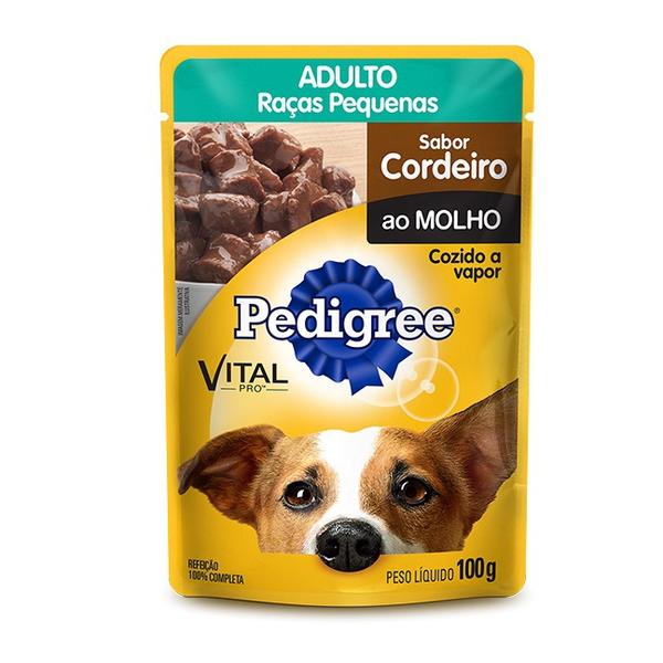 Ração Úmida Pedigree Sachê Vital Pro para Cães Adultos de Raças Pequenas Sabor Cordeiro ao Molho - 100g