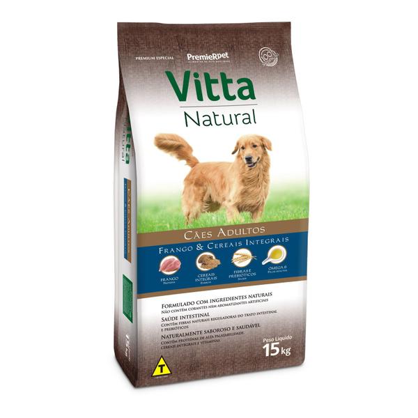 Ração Vitta Natural Cães Adultos Frango/Cereais 15kg