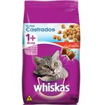 Ração Whiskas Carne 1+ Anos Para Gatos Castrados - 1 Kg