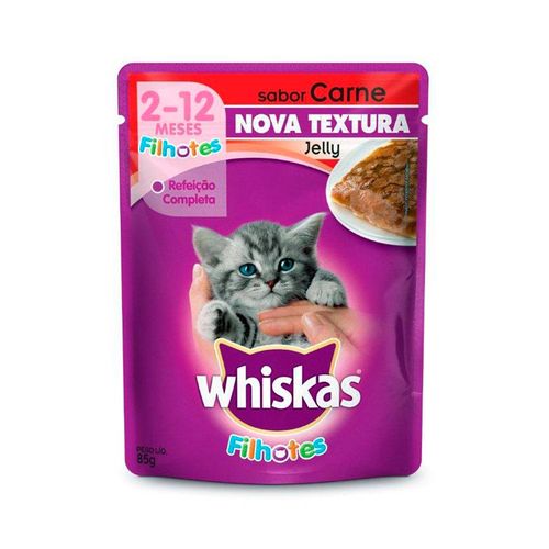 Ração Whiskas Sachê Jelly Sabor Carne para Gatos Filhotes - 85gr 85g