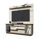 Rack Bancada Bia e Painel Lorenzo 1.6 para TV Até 60 Polegadas Off White Savana Madetec