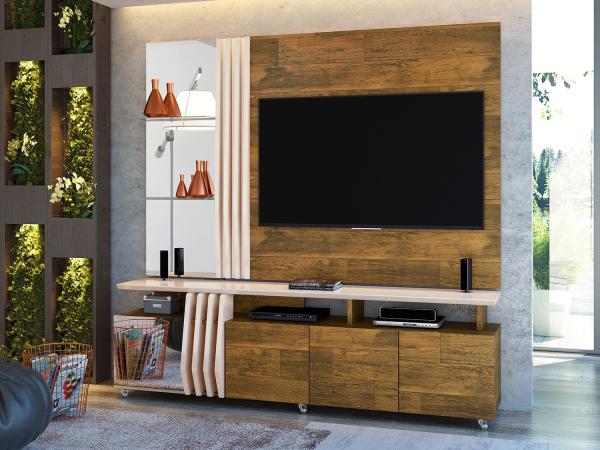 Rack com Painel para TV Até 55” 4 Portas - DJ Móveis Deseo Donna