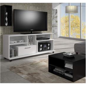 Rack HB Móveis Versatile Ideal para TVs de Até 52 - Branco com Preto