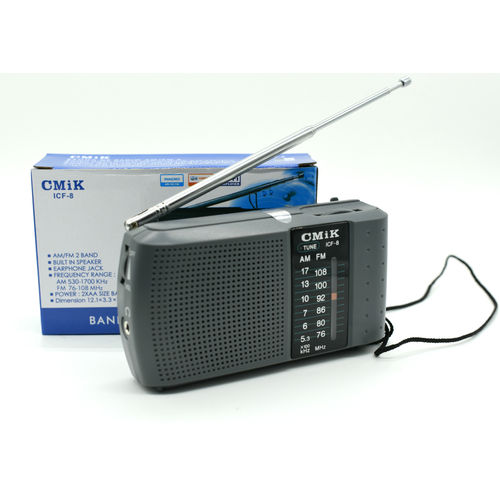 Rádio Analógico Antigo Portátil Cmik Icf-8 Fm Am 2 Band