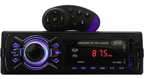 Rádio Automotivo Bluetooth 60w X4 Usb Sd Aux Quick Charger - Knup C-30bh C