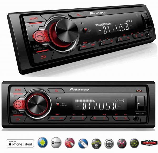 Radio Automotivo Pioneer USB Bt AM FM MP3 - MVH-298BT