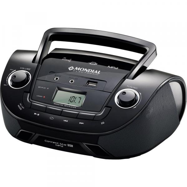 Rádio Boombox Nbx-06, Entradas Usb e Auxiliar, Rádio Fm, Mp3 Player, Display Digital, 3.4W Rms - Mondial