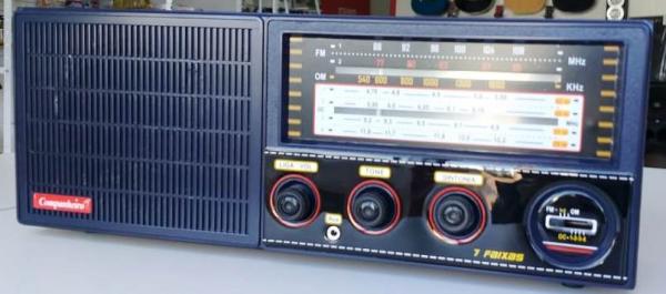Radio Cabeceira 7 Faixas Aux Fm1 Fm2 Am Oc Azul Escuro - Companheiro