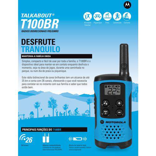 Radio Comunicador Motorola Talkabout T100br T100 26 Canais