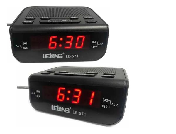 Rádio Digital Relógio Despertador Alarme Duplo Lelong Le-671