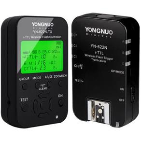 Radio Flash Yongnuo YN622N-Kit com Visor LCD Kit com 1 TX Controller/1 Transceiver para Nikon