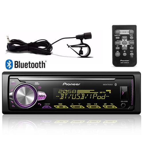 Tudo sobre 'Radio Mp3 Automotivo Pioneer Bluetooth Multi-Color Mvh-x30br USB Aux'
