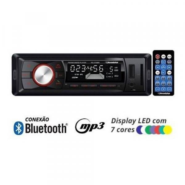 Rádio Mp3 Player Automotivo Bluetooth Roadstar RS-2709BR Fm USB Controle 7 Cores Iluminação Botões