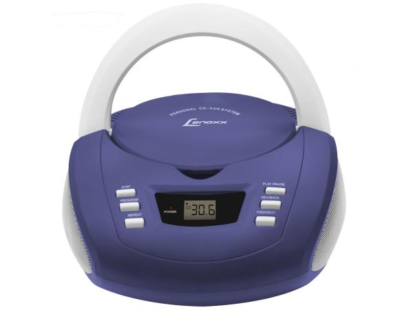 Rádio Portátil AM/FM 20 Faixas C/ Entrada Auxiliar - CD Player - Lenoxx BD 112
