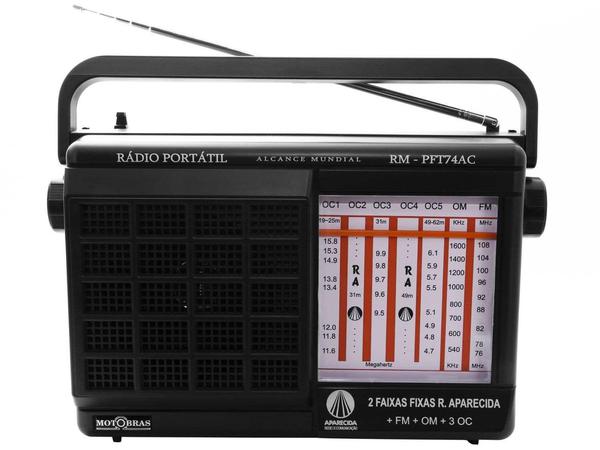 Rádio Portátil AM/FM 7 Faixas RM-PFT 74AC - Motobras - Motobrás