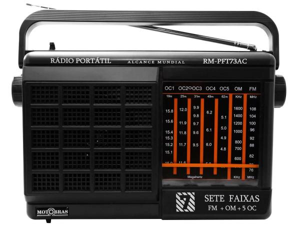 Rádio Portátil AM/FM 7 Faixas RM-PFT 73AC - Motobras