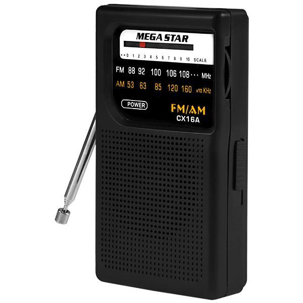 Rádio Portátil Am/fm Megastar Cx16a com 2 Bandas a Pilha - Preto