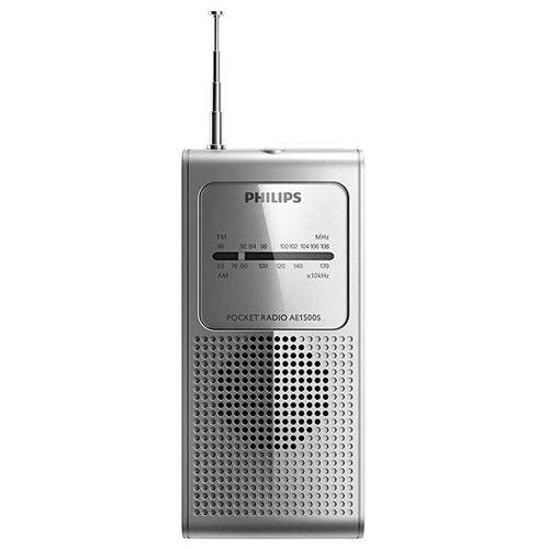Rádio Portátil Am-fm Philips Ae-1500s 0.2 Watts Rsm e Saída 3.5mm - Prata