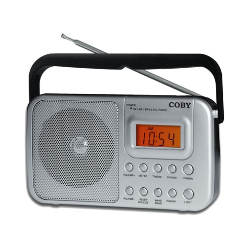 Rádio Portátil Am/Fm/Sw1/Sw2 Coby com Relógio e Alarme - Cr201