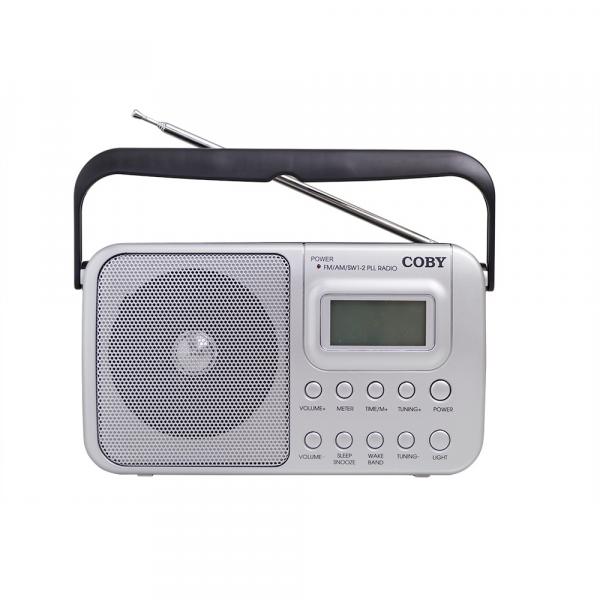 Rádio Portátil AM/FM/SW1/SW2 com Relógio e Alarme - Coby