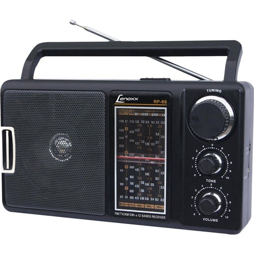 Rádio Portátil AM/FM/TV 12 Faixas RP69 Preto - Lenoxx