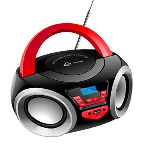 Rádio Portátil - Bd110A Boombox Preto/vermelho 4w Rms com Bluetooth - Bivolt