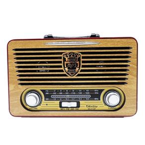 Radio Portatil Bluetooth Vintage Retro Luxo com Usb Sd em Madeira Mdf Recarregavel