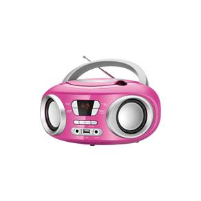 Rádio Portátil Boombox Mondial BX13 com Leitor de CD e Entrada USB - Rosa