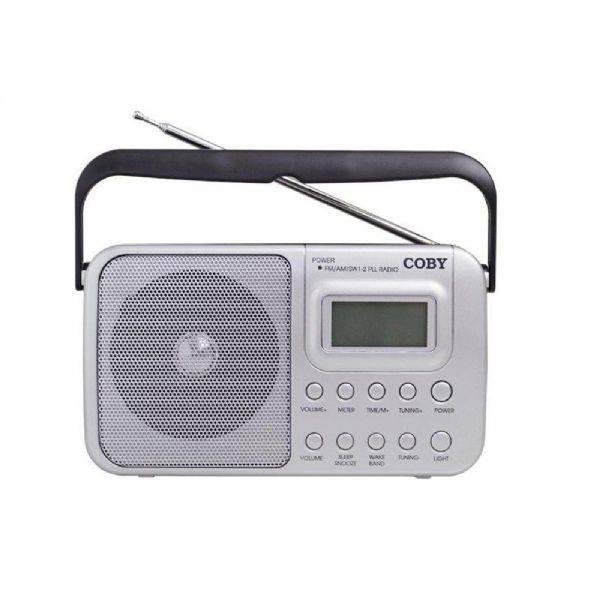 Rádio Portátil Coby CR201, Relógio, Alarme