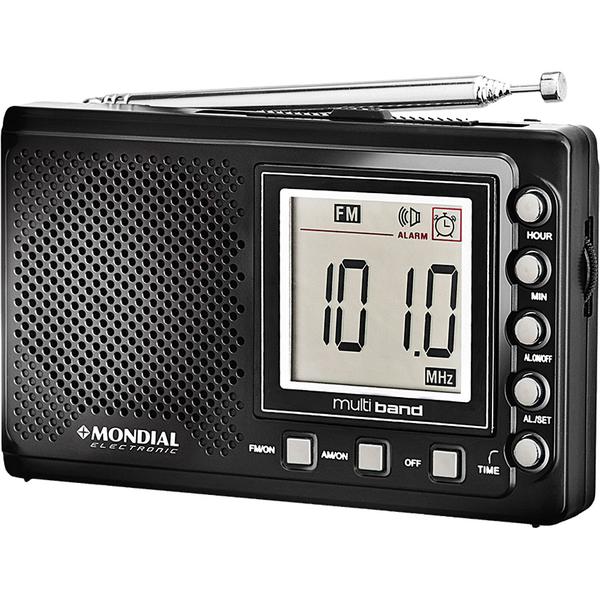 Rádio Portátil com 10 Faixas, AM/FM, Relógio e Alarme Mondial Multi Band RP-03 - Mondial
