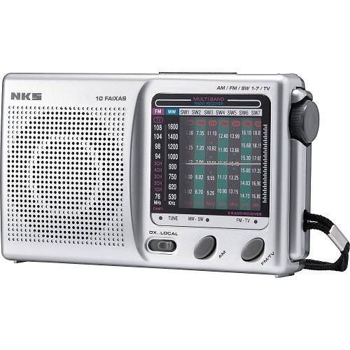 Rádio Portátil com 10 Faixas, Sintonizador de Tv e Am/Fm/Sw Nks Ac-117