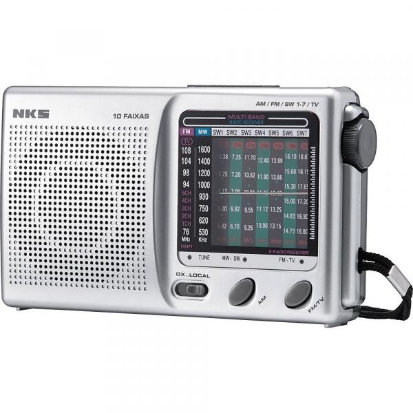 Rádio Portátil com 10 Faixas, Sintonizador de TV e AM/FM/SW NKS AC-117