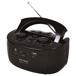 Rádio Portátil Etiger BMX-108 com MP3, Entrada USB, Slot para Cartão de Memória SD e Rádio FM - Preto