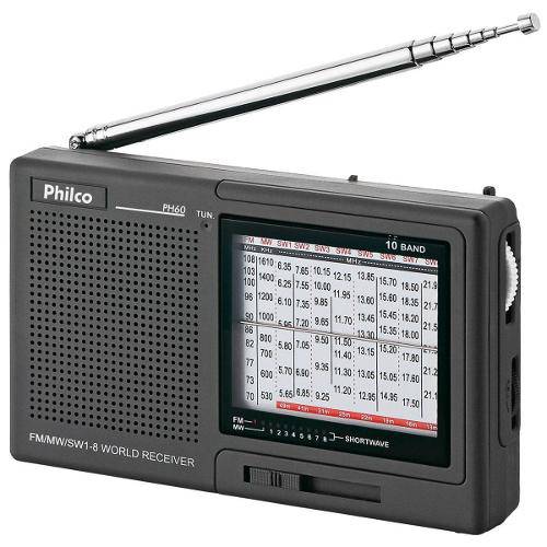 Rádio Portátil Fm/Mw/Sw 8 Bandas Display Led Ph60 Philco