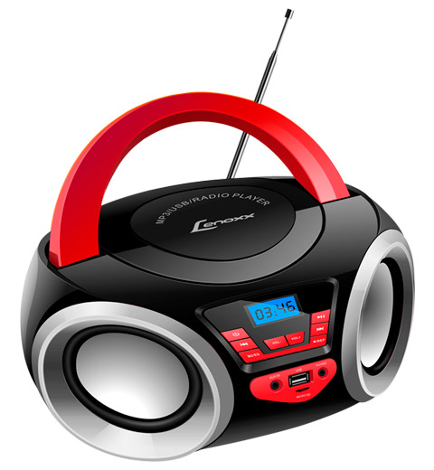 Rádio Portátil Lenoxx Bluetooth Boombox Preto/Vermelho 4W