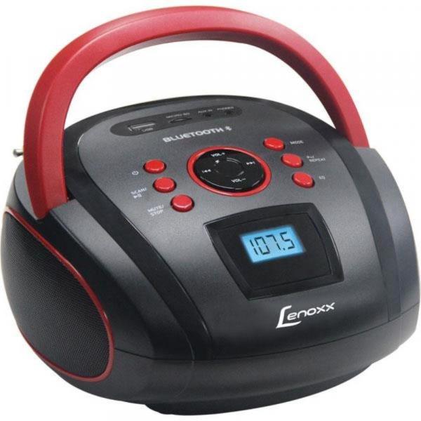 Rádio Portátil Lenoxx Bluetooth Boombox Preto/Vermelho 5W