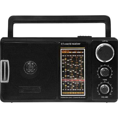 Rádio Portátil Lenoxx RP69 AM/FM de 12 Faixas com Saúida para Fone de Ouvido - Preto