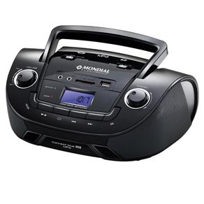 Rádio Portátil Mondial BX-06 com Entrada USB e Auxiliar de Áudio, Slot para Cartão de Memória e Rádio AM/FM – 3 W