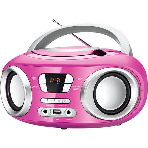 Tudo sobre 'Rádio Portátil Mondial Bx-15 Up com CD Player FM USB Fone e Auxiliar Rosa'