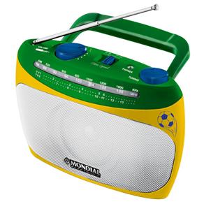 Rádio Portátil Mondial RP-02 com Sintonizador de TV – Verde/Amarelo