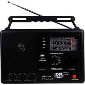 Rádio Portátil Motobrás AM/FM/OC Caixa Acústica Integrada Preto-RMPF 122AC