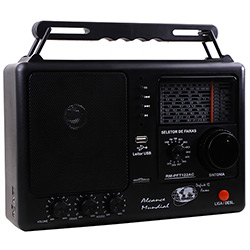 Rádio Portátil Motobrás AM/FM/OC Caixa Acústica Integrada Preto