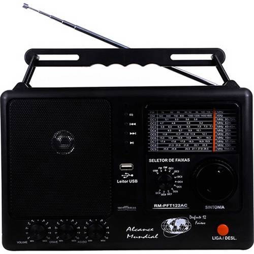 Rádio Portátil Motobrás Rm Pf 122ac Mp3, Ipod, Usb, Amfm