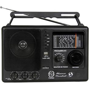 Rádio Portátil Motobras RM-PUSM81 AC - com AM/FM, USB,