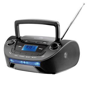 Rádio Portátil Multilaser Boom Box SP140 com Entrada USB, Entrada Auxiliar, Slot para Cartão e Rádio FM- 15 W