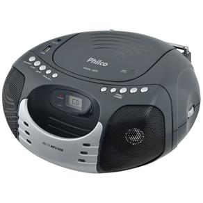 Rádio Portátil Philco, Boombox PB119 com Display Digital e Entrada USB, Cinza/Preto