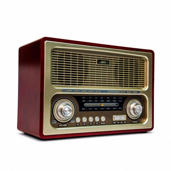 Radio Portátil Retro Vintage Antigo AM/FM Recarrregável C/gravador Usb Sd Mp3 - Livstar