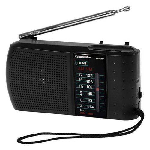 Rádio Portátil Roadstar Rs-60rd Am e Fm 0.5 Watts - Preto