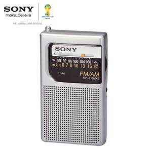 Rádio Portátil Sony ICF-S10MK2 Pocket AM/FM - Prata