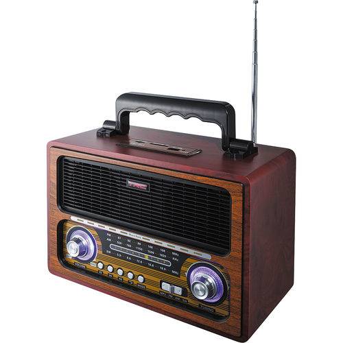 Rádio Portátil Trc Am/fm, Bluetooth, Controle Remoto, Entradas Usb, Sd e Auxiliar Retrô Trc-213